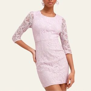 Lulus All For You Lavender Lace Bodycon Dress